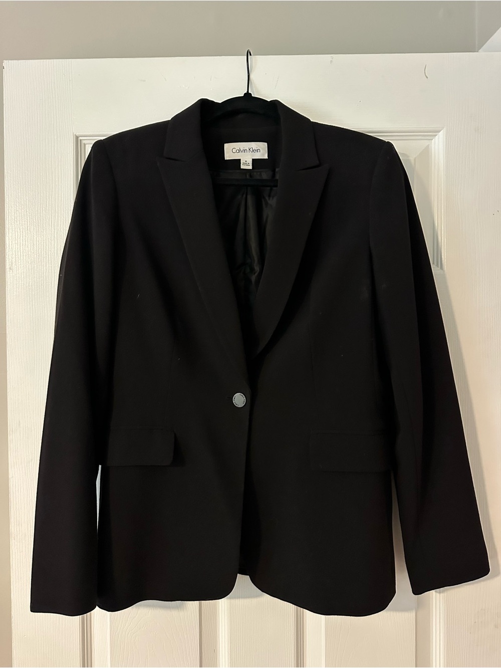 Calvin Klein Black Single-Button Tailored Blazer